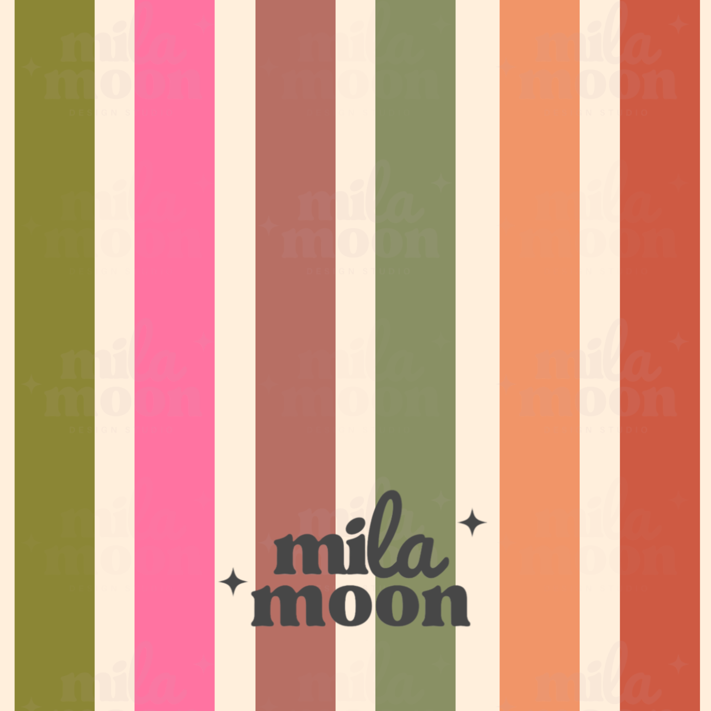Fall Ditsy Cream Stripe