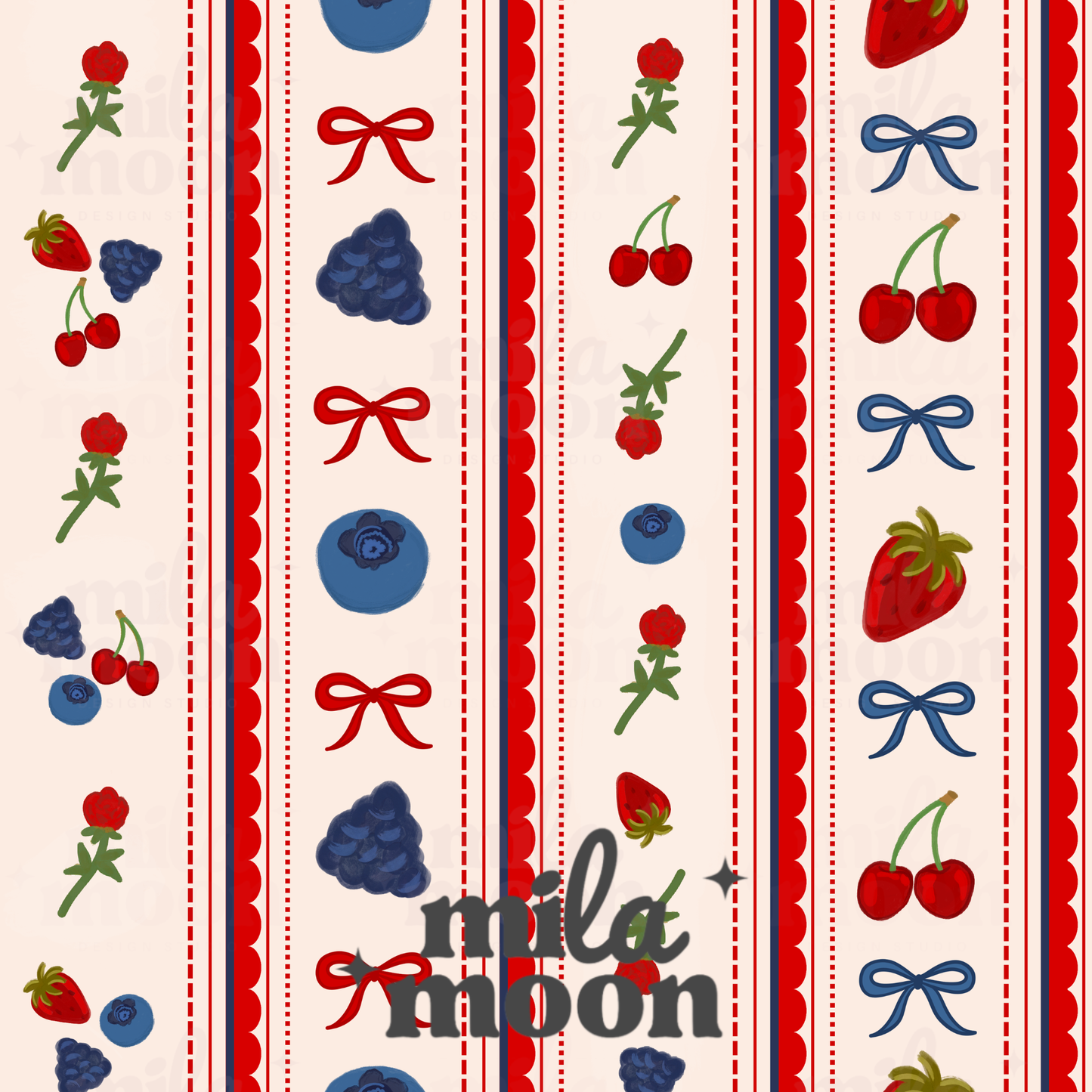 Berry Stripes Red/Blue