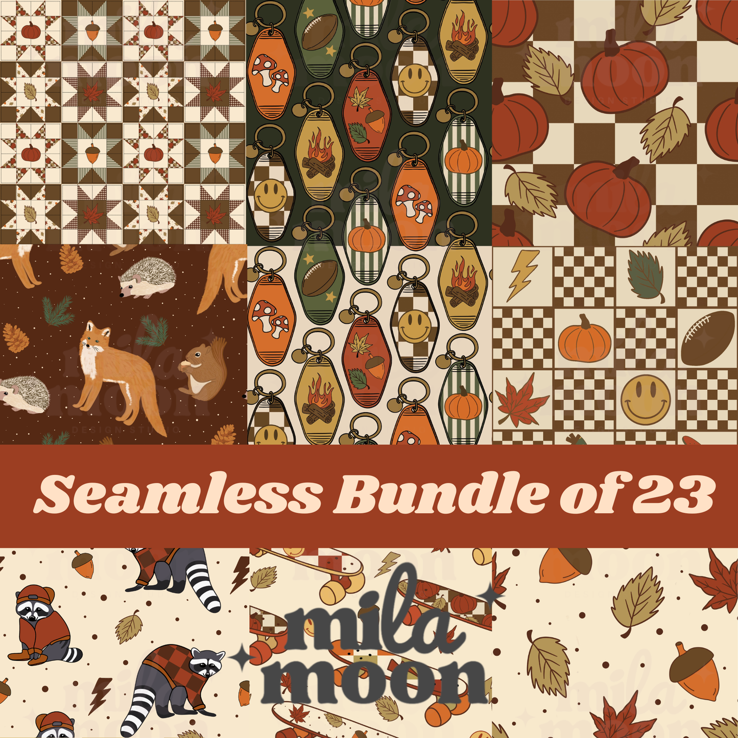 Boy Fall Bundle of 23 Seamless