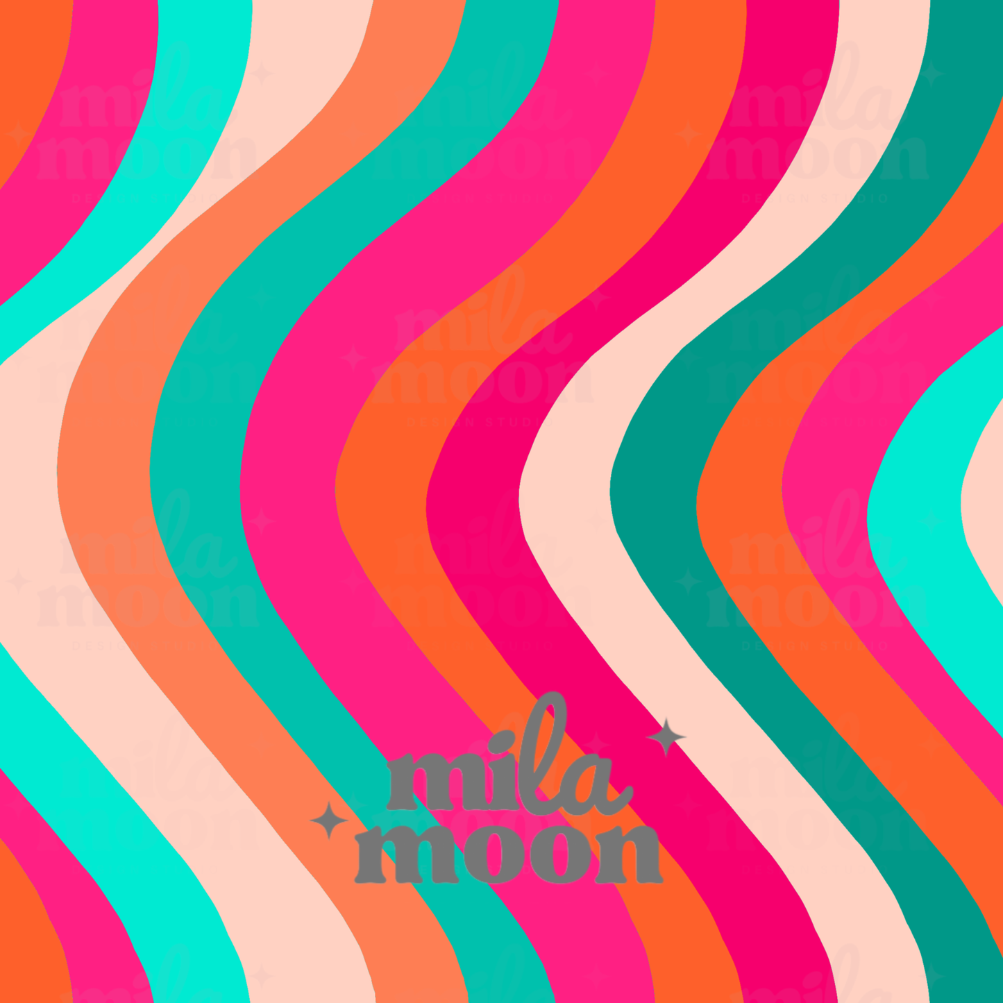 Retro Flowers Wavy
