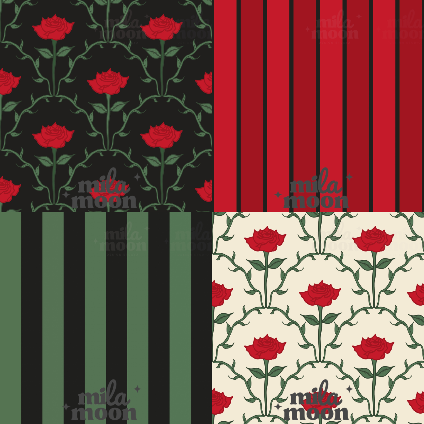 Floral Vines Bundle of 8