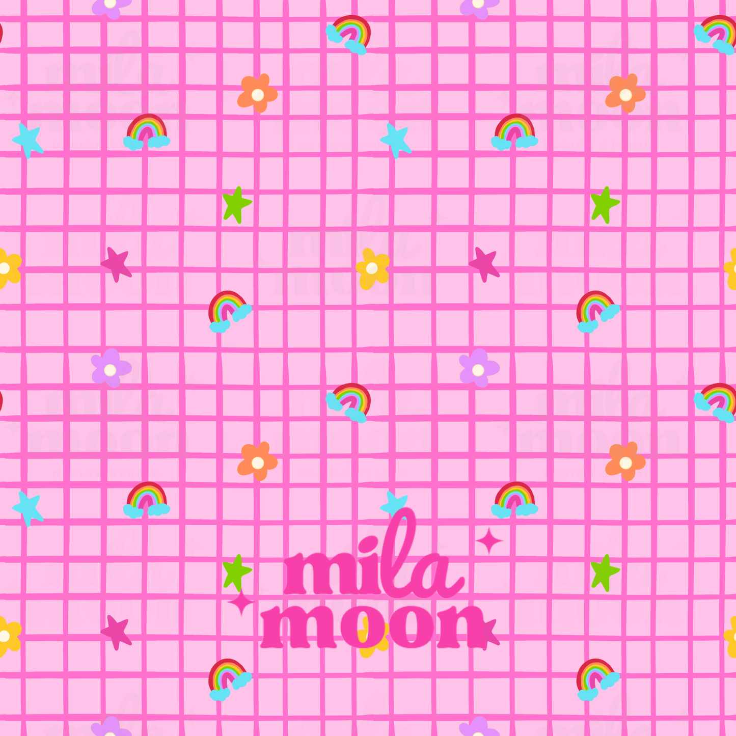 Summer Treats Pink Grid