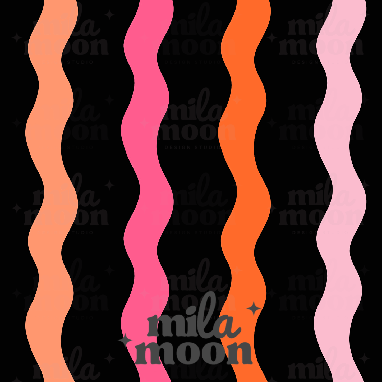 Retro Ghosties Wavy Black
