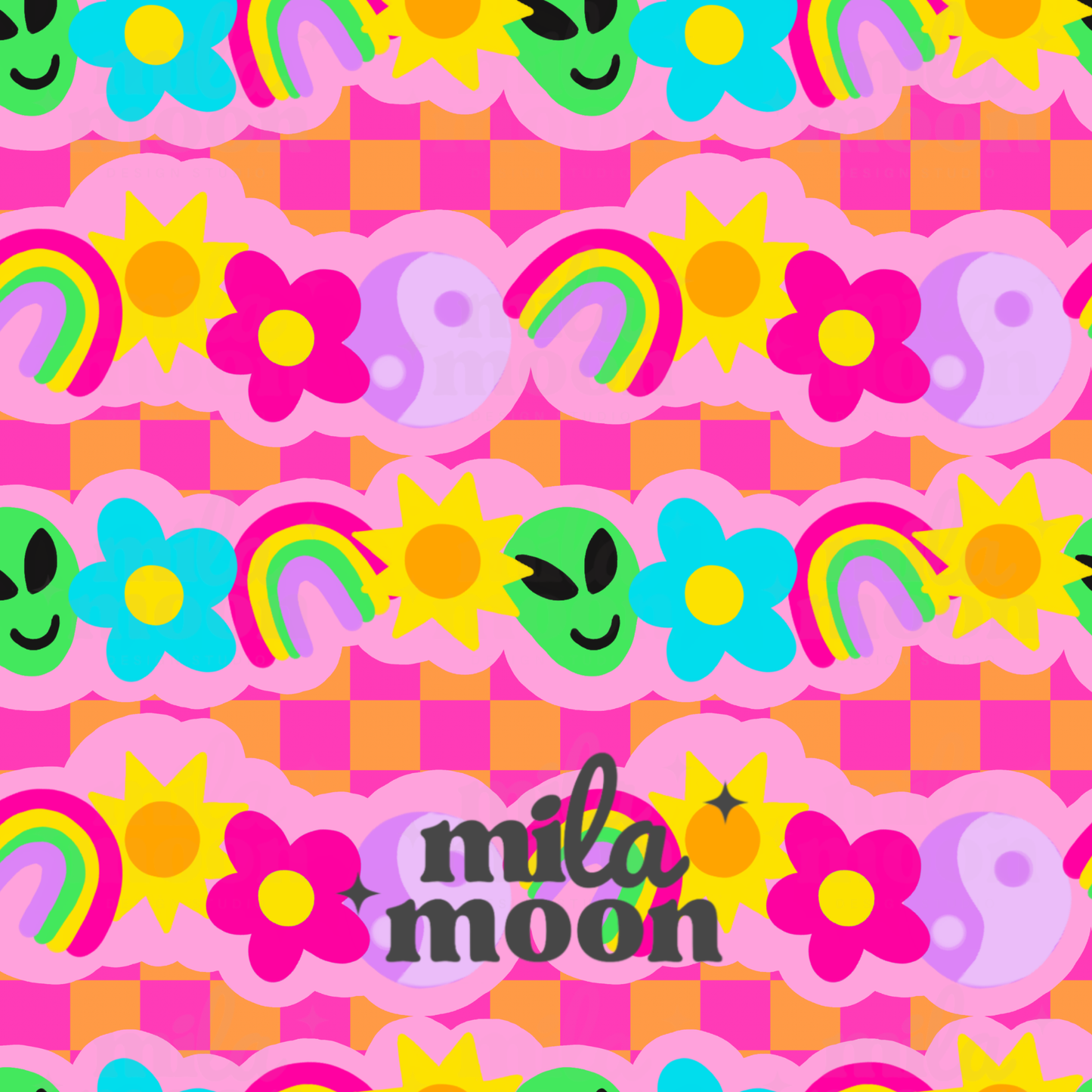 Friendship Beads Pink Checkers