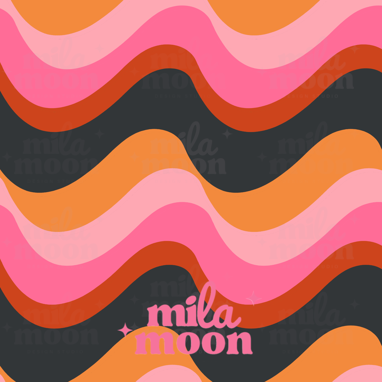 Retro Halloween Floral Waves