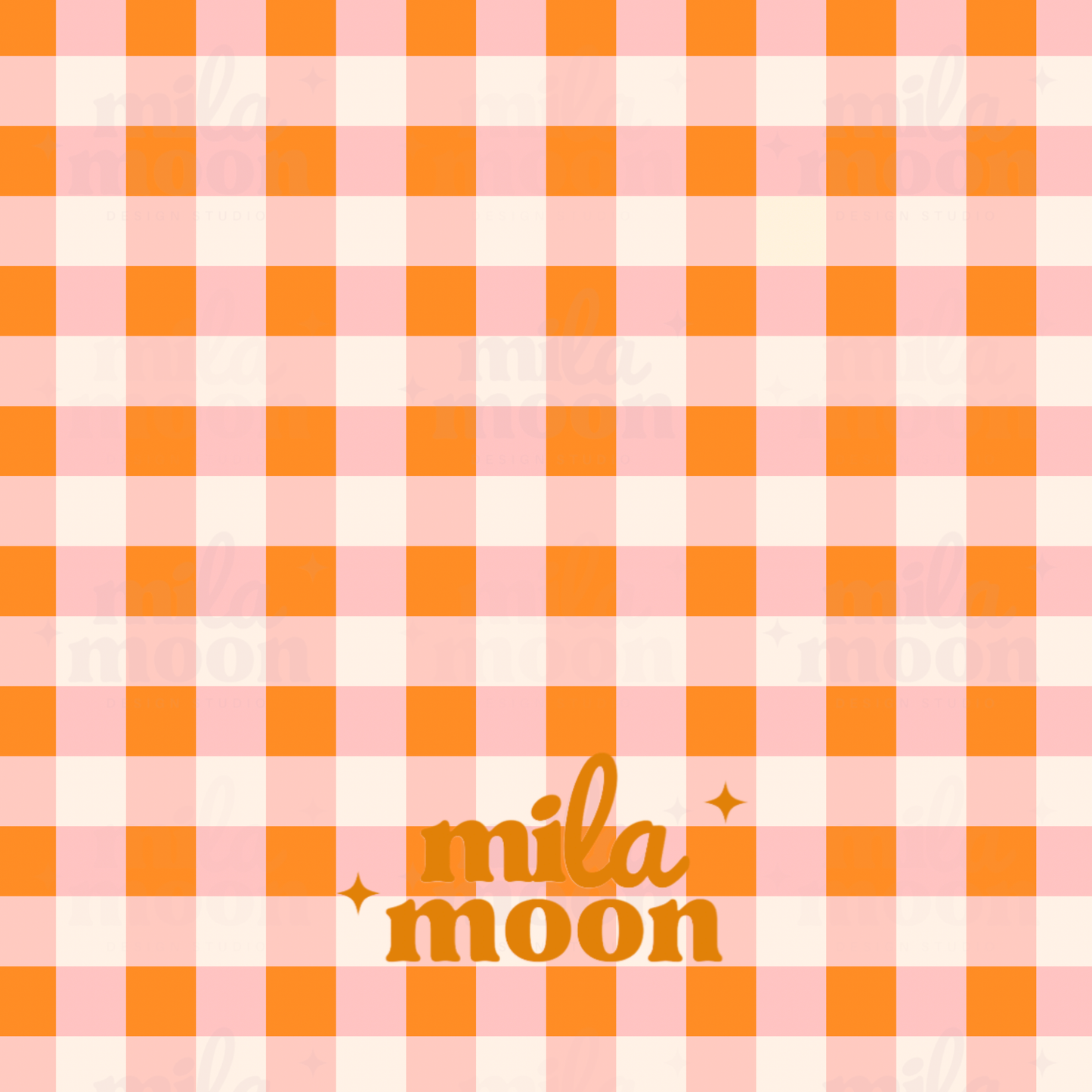 Orange Stripes Gingham