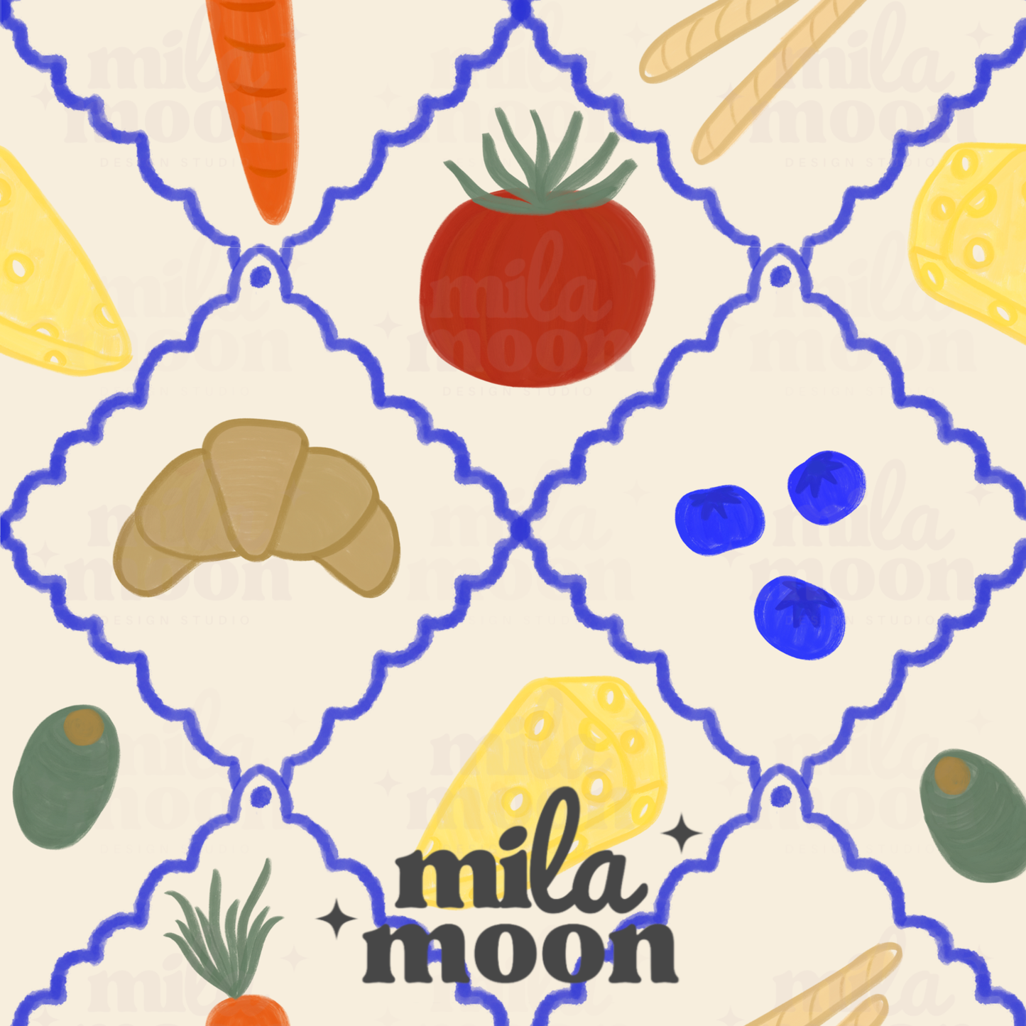 Market Stand Blue Tiles