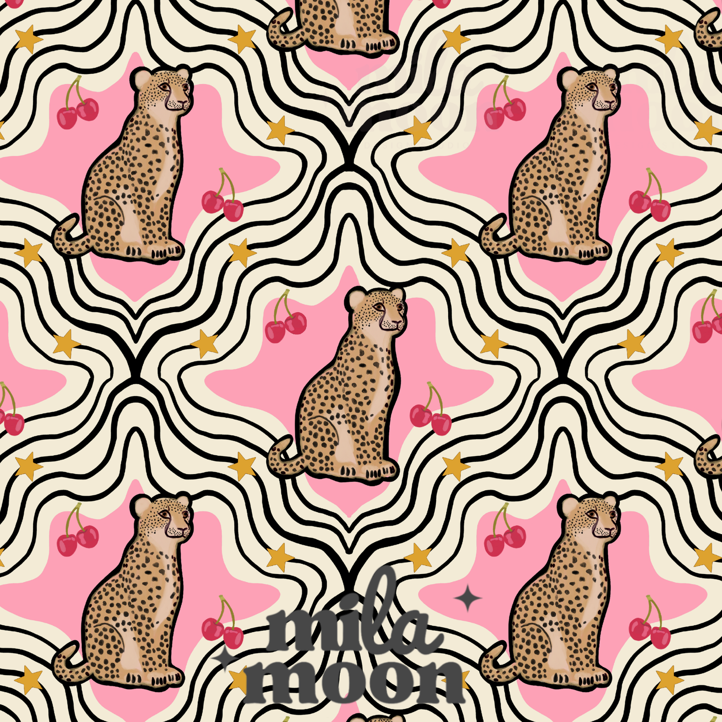 Wavy Leopard Pink