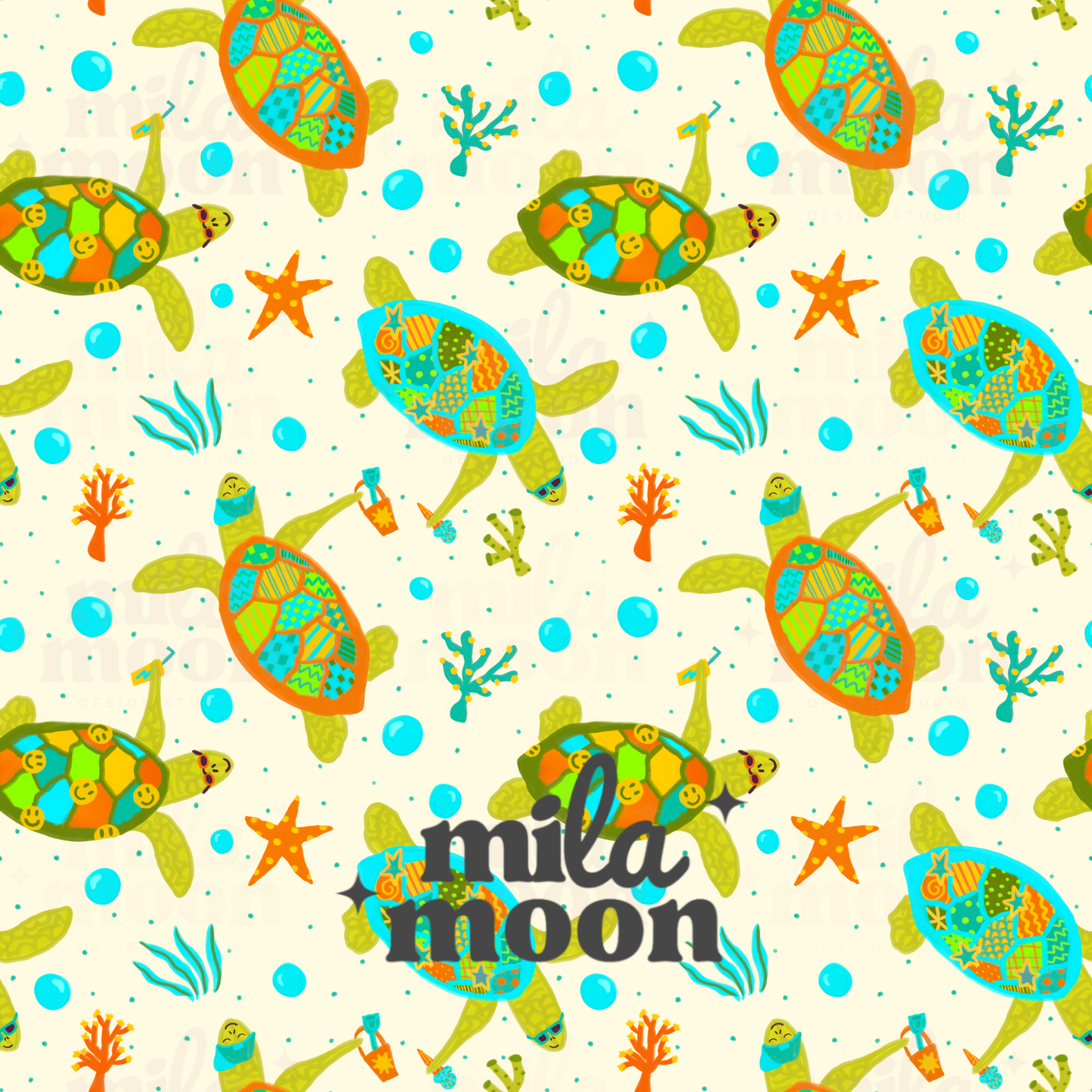 Beachy Turtles Green