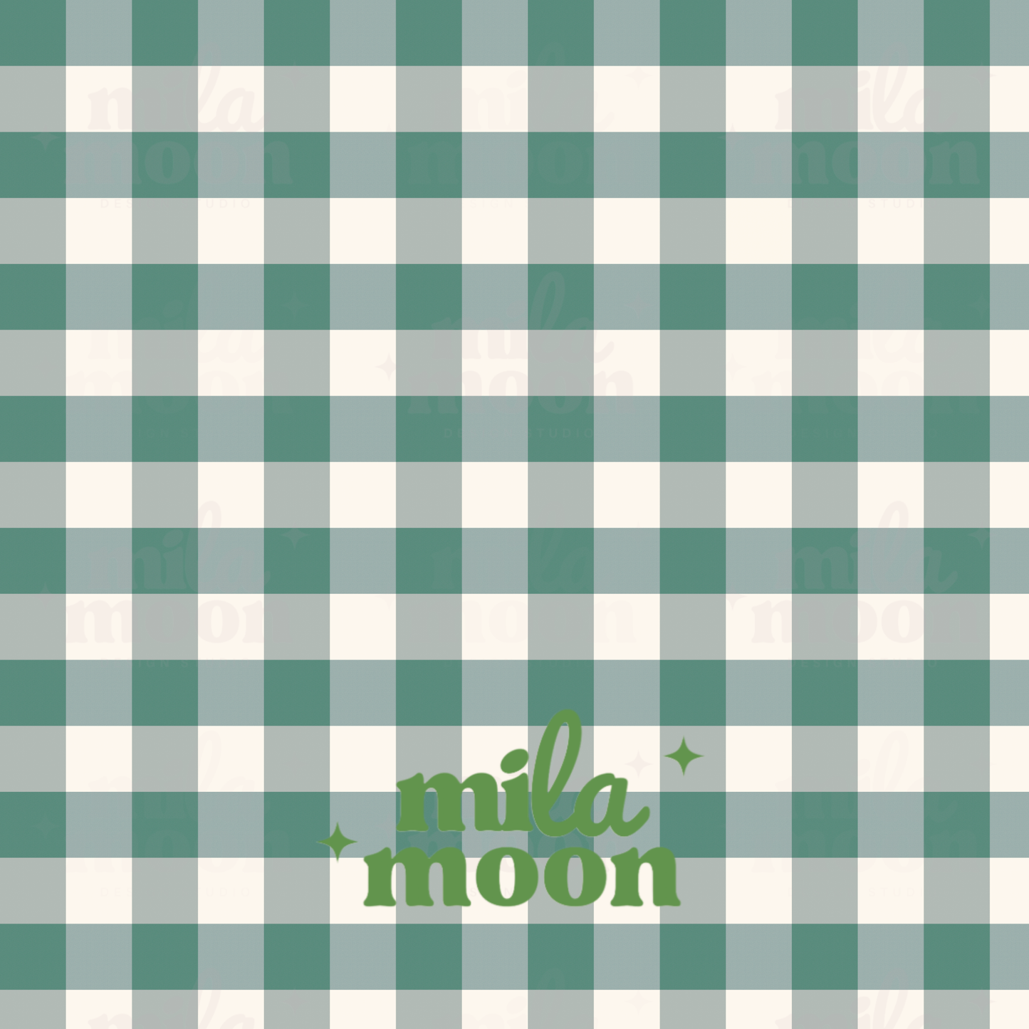 Rose Gingham Green