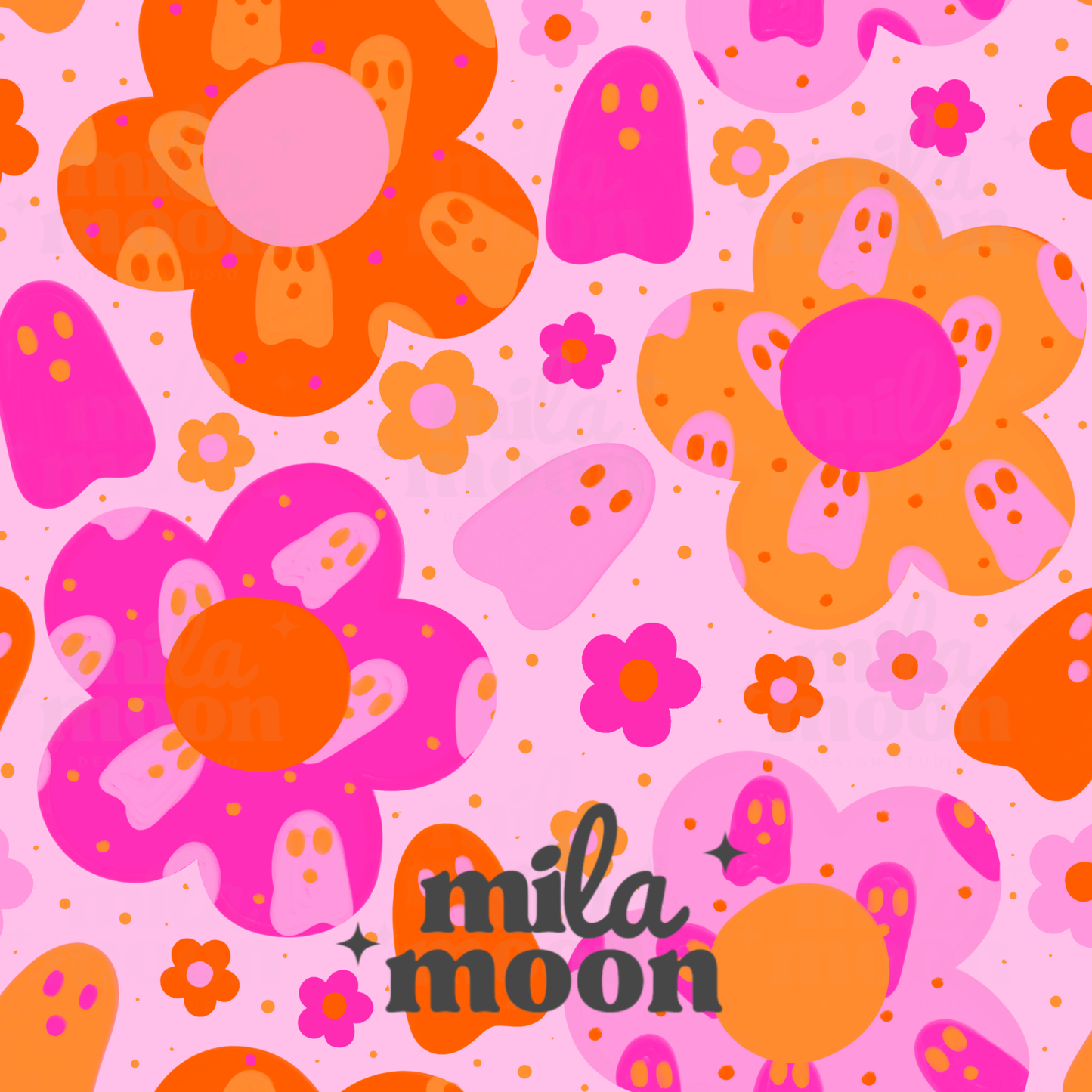 Halloween Ghost Daisy Pink