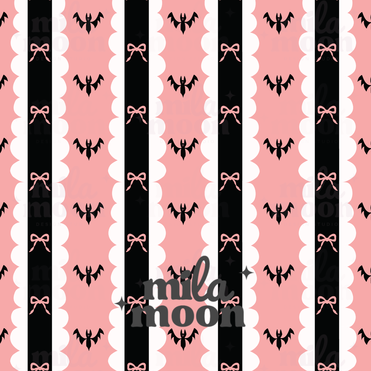 Halloween Stripes Bats