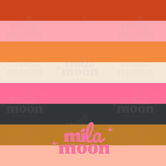 Retro Halloween Floral Stripes