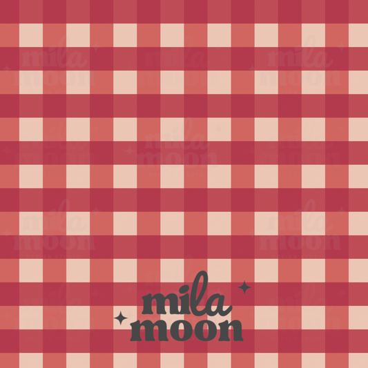 Fall Boho Gingham Red