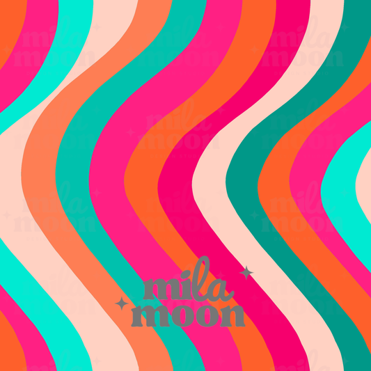 Retro Flowers Wavy
