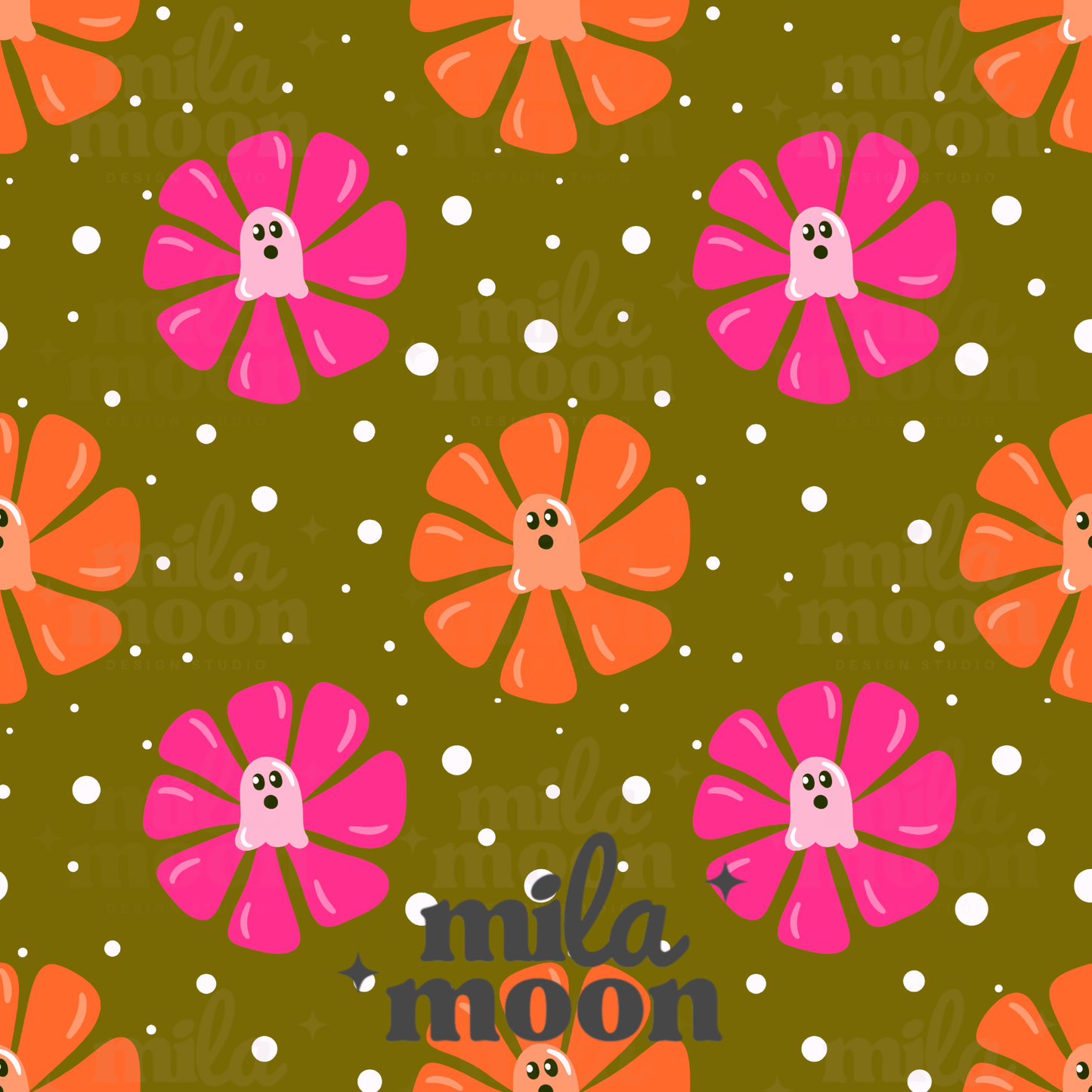 Retro Ghosties Green