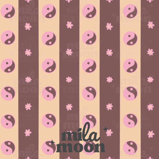 Fall Boho Yin Yang Stripes