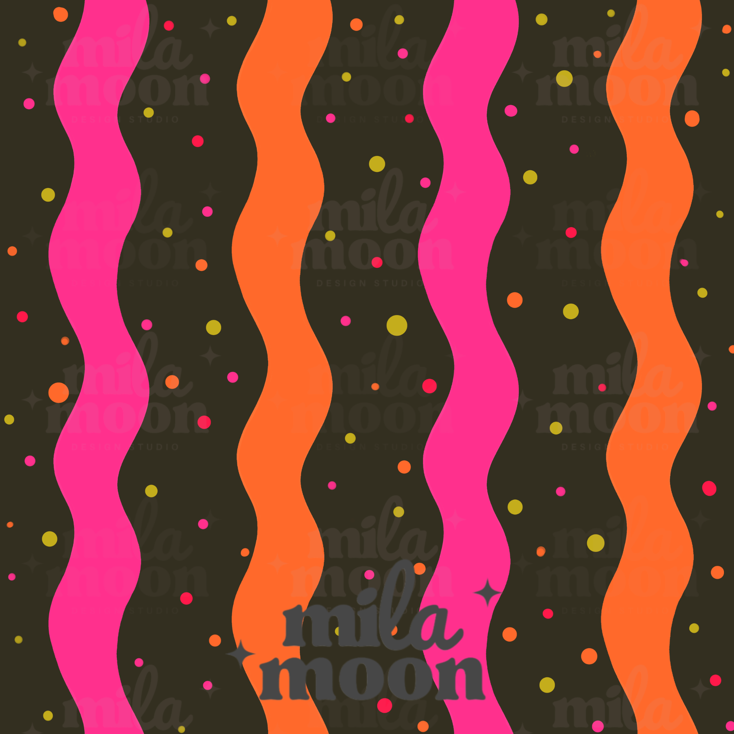 Retro Ghosties Waves Black