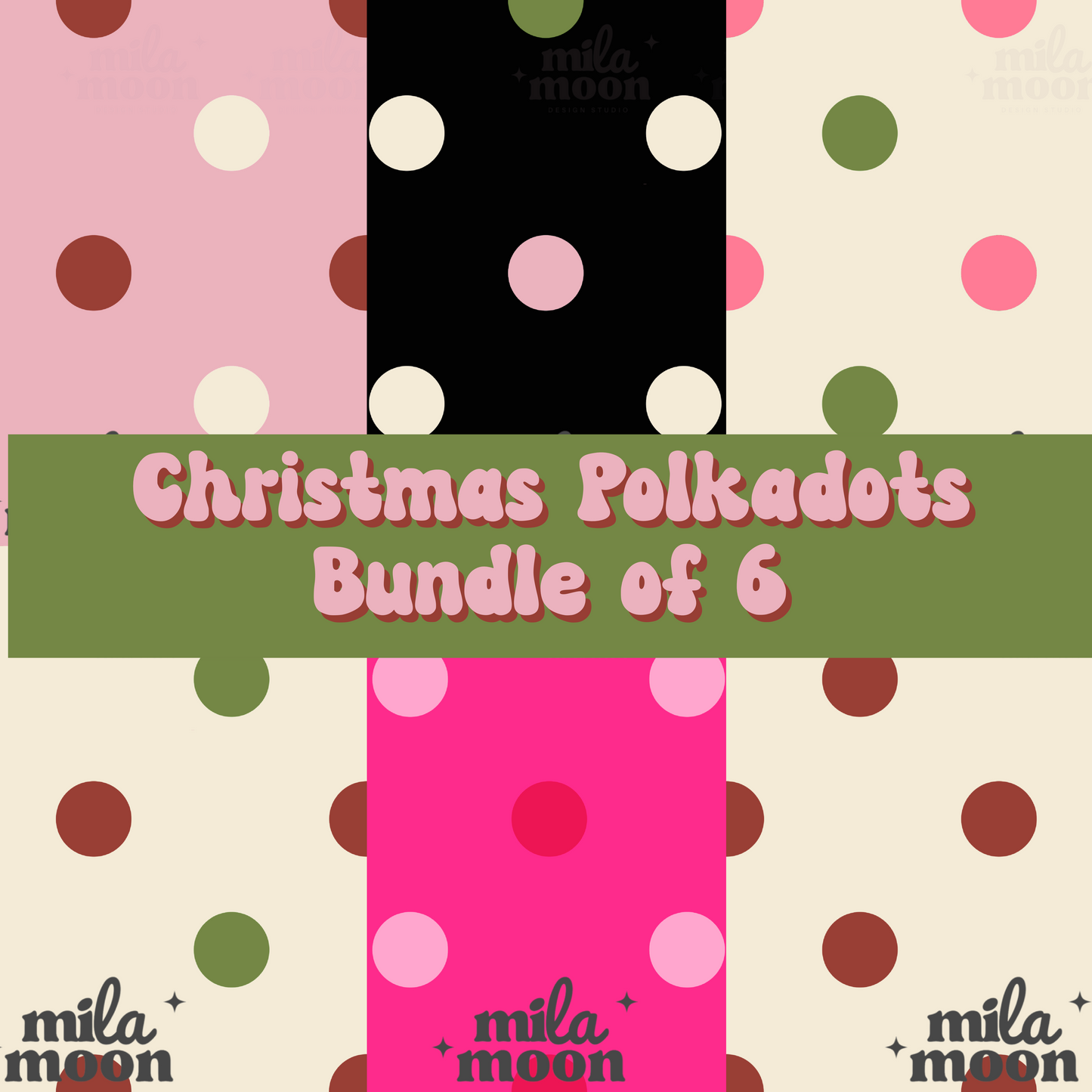 Christmas Polkadots Bundle of 6