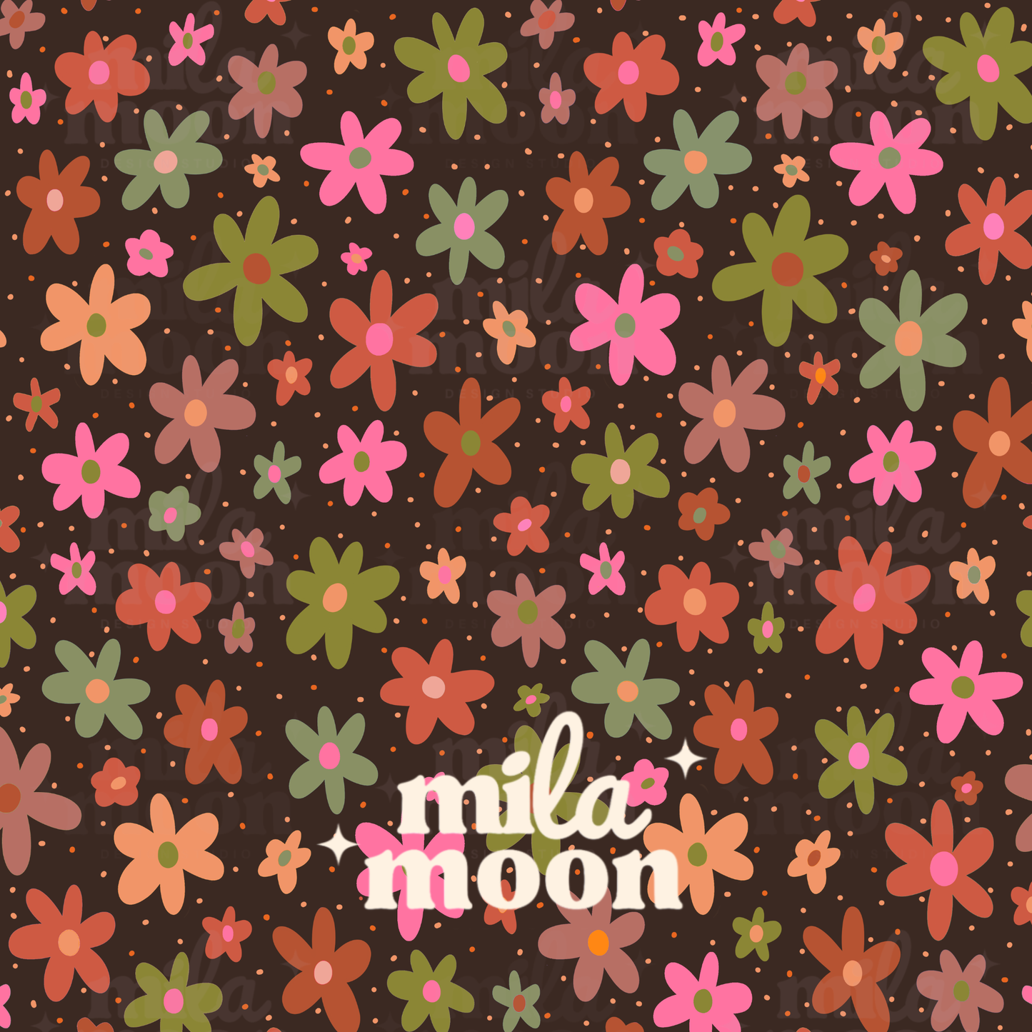 Fall Ditsy Florals Brown