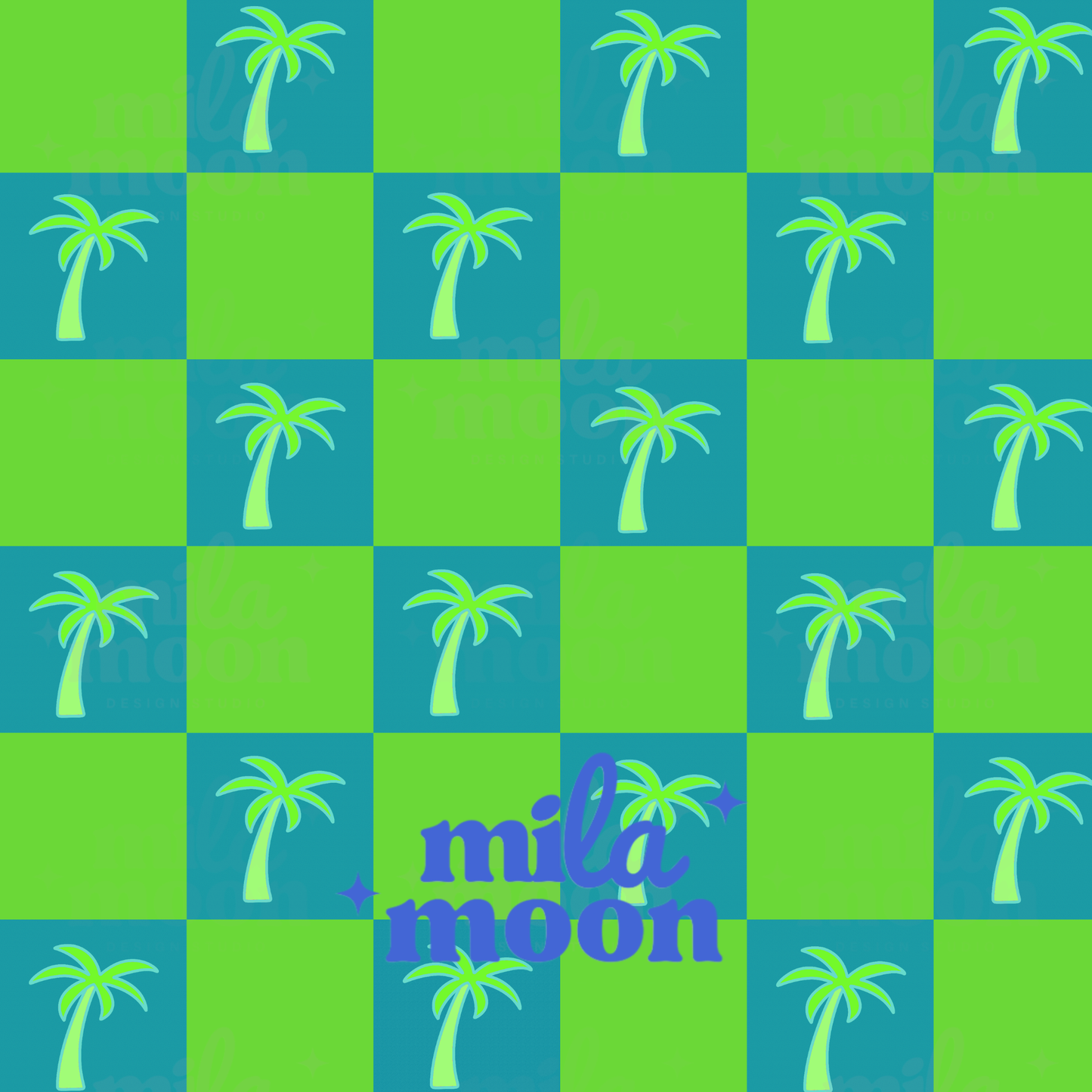 Summer Green Palm Trees