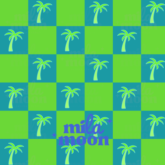 Summer Green Palm Trees