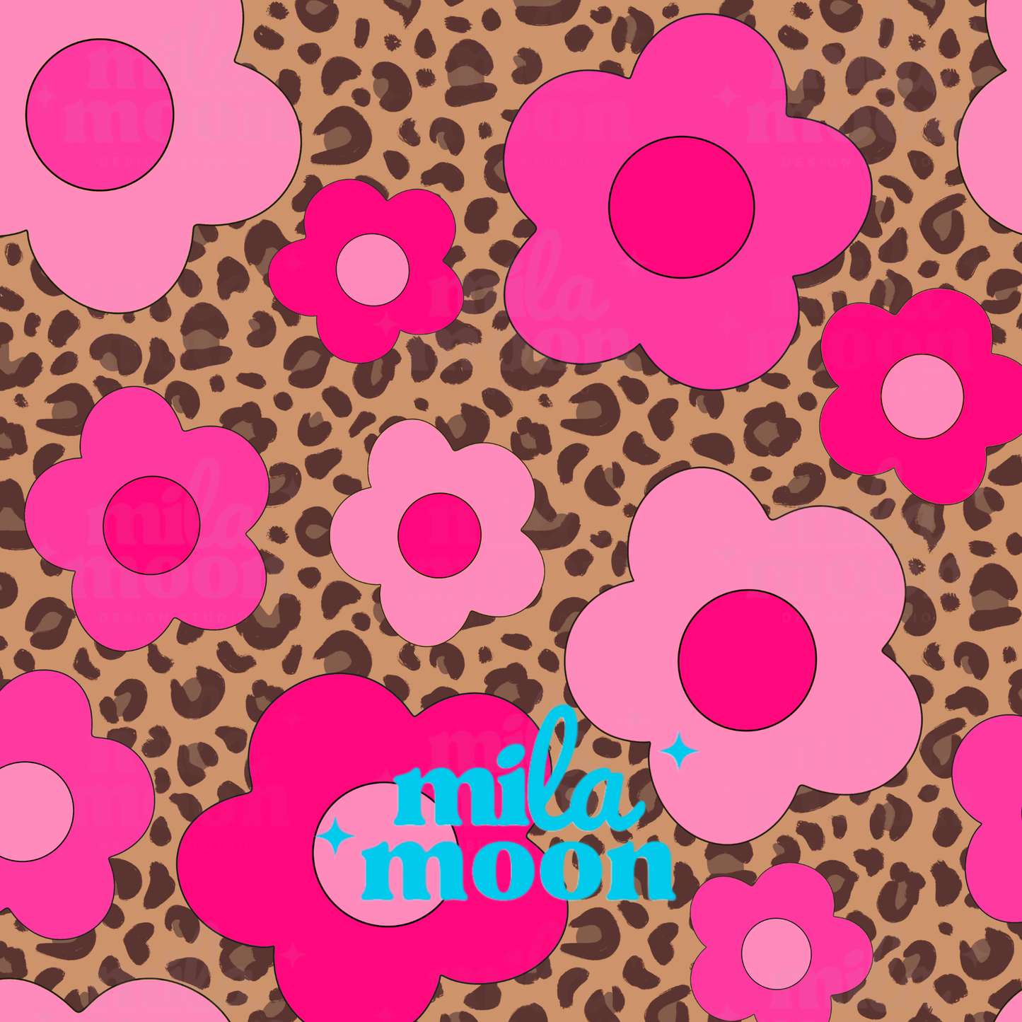 Cheetah Daisies Pink
