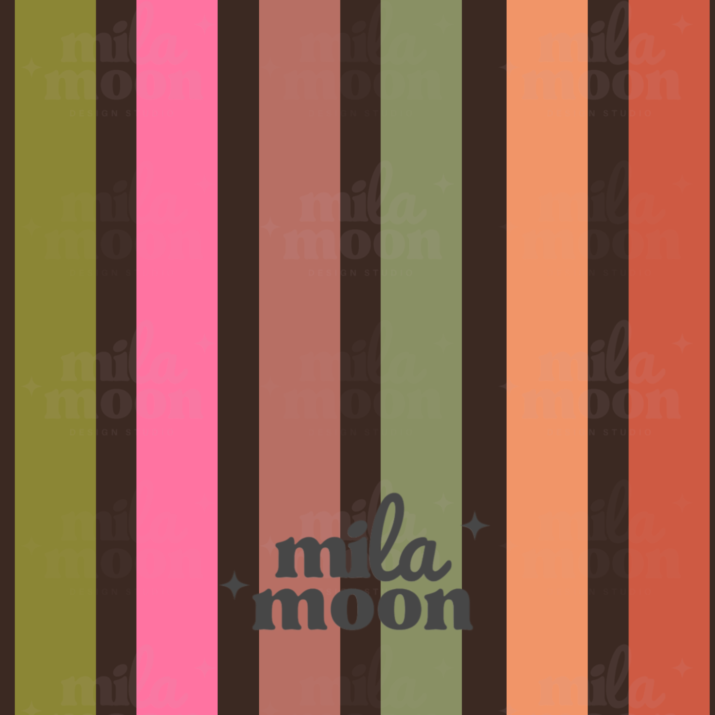 Fall Ditsy Brown Stripe