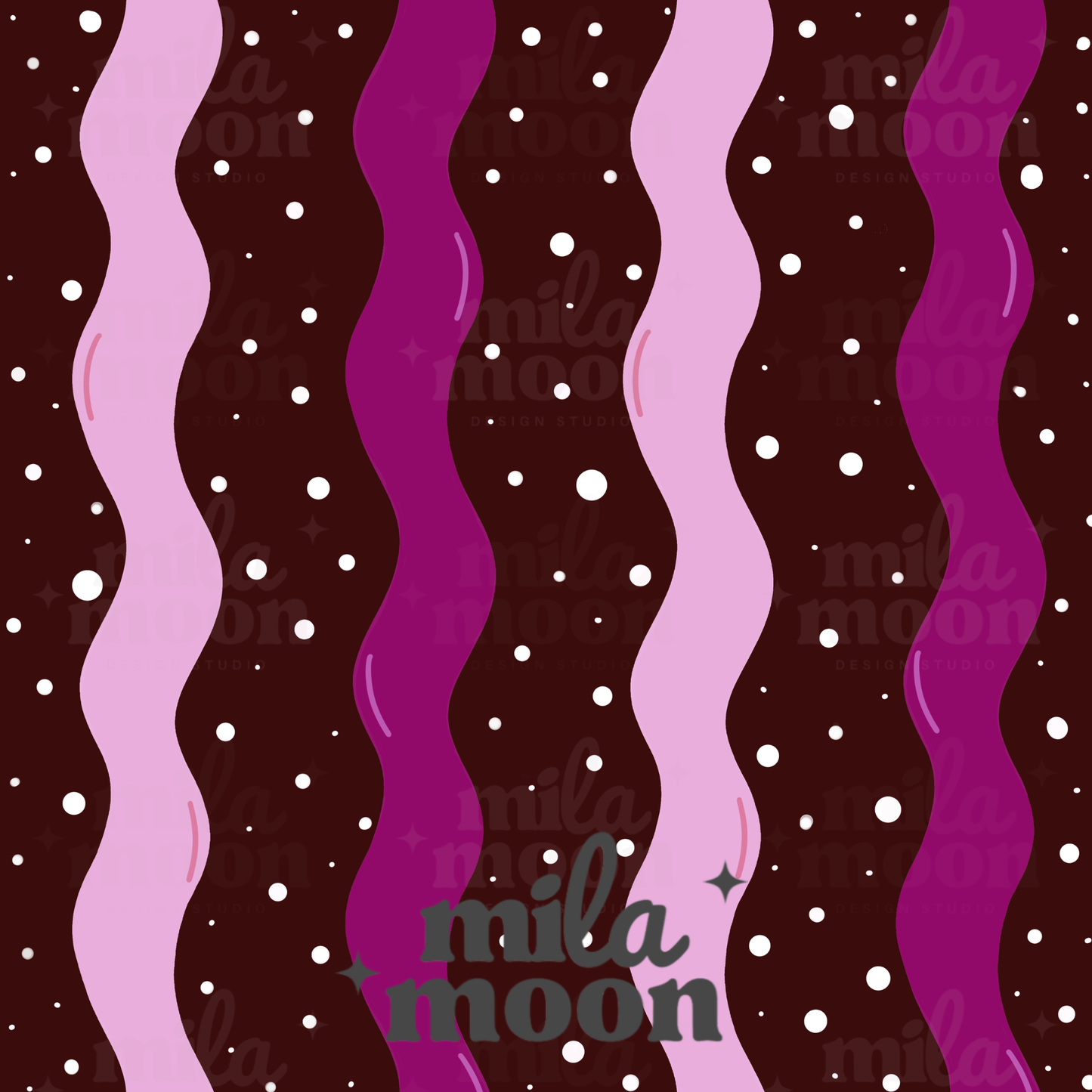 Retro Ghosties Waves Purple