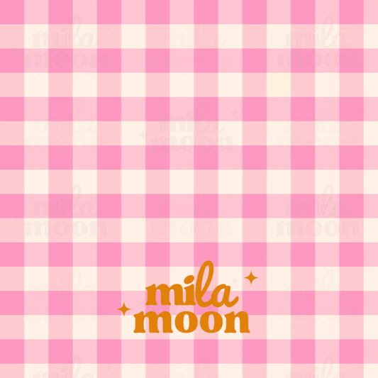 Fruit Stripes Pink Gingham