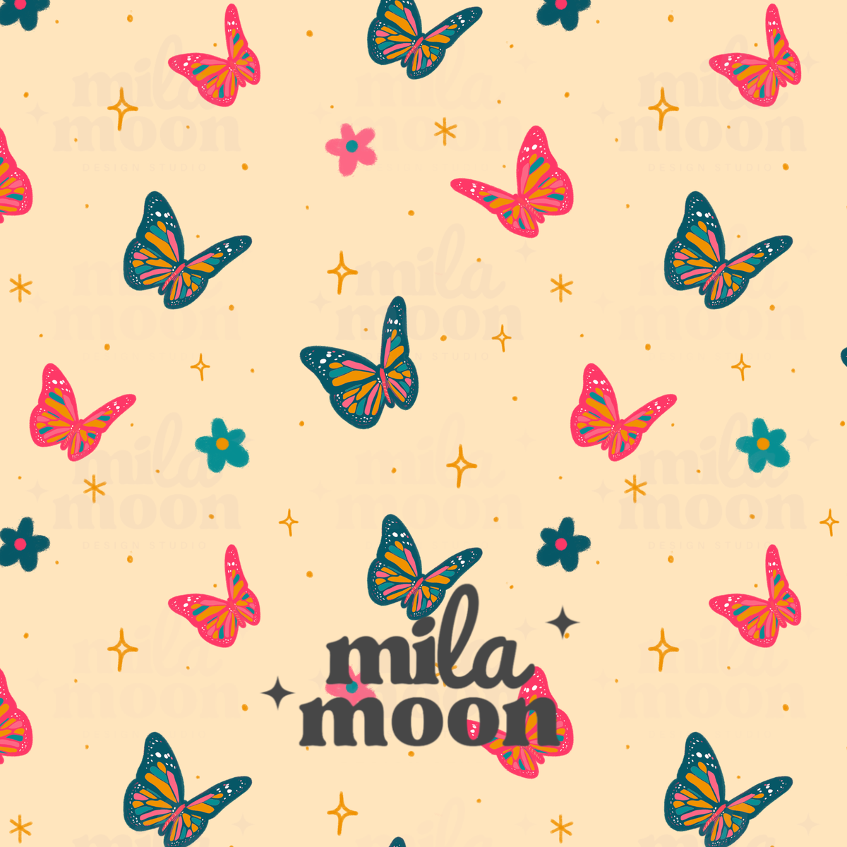 Wavy Retro Butterflies
