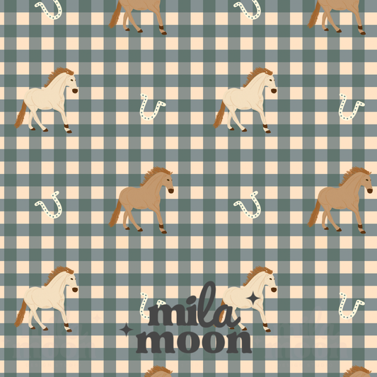 Western Gingham Horses
