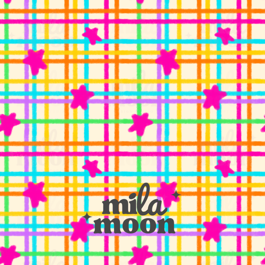 BTS Pink Neon Plaid Bundle of 2